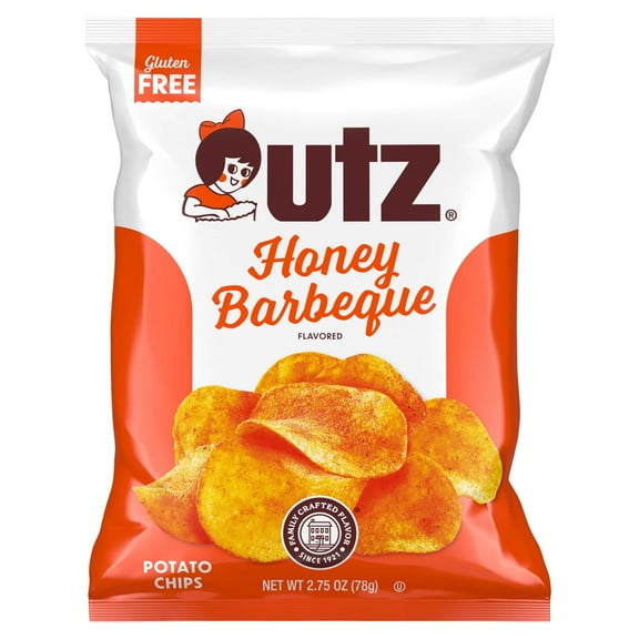 Utz Honey BBQ Potato Chips, 2.75 oz On-the-Go Bags, 14 Count Family Pack