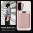 thumbnail image 6 of For Samsung Galaxy S23 FE Magnetic Clear Wallet Phone Case,Magnetic Detachable Card Holder,Compatible with Mag-Safe,Military-Grade Protection,Shockproof Transparent Thin Fit Phone Case,Pink, 6 of 8
