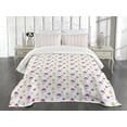 thumbnail image 3 of Ambesonne Flamingo Quilted Bedspread Set 3 Pcs, Summer Ice Cream Berry, Queen Size, Multicolor, 3 of 5