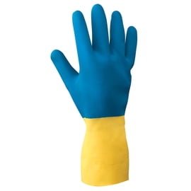 

Radnor Size 8 Blue And Yellow 22 mil Latex And Neoprene Chemical Resistant Gloves - 12 Pair/Dozen