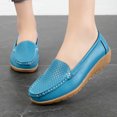 thumbnail image 4 of Gpaecead Women's Flat Loafers Faux Leather Soft Cushioned Slip On Breathable Comfort Shoes For Work And Daily Walking Light Blue, 4 of 7