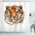 thumbnail image 1 of Ambesonne Tiger Shower Curtain, Calm Stare Watercolor Art, 69"Wx75"L, Orange Black, 1 of 3