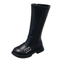 thumbnail image 1 of PEASKJP Girls Duck Boots Western Broad Square Toe Boot, Black 29, 1 of 5