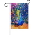 thumbnail image 3 of GZHJMY Watercolor Art Peacock Garden Flag 12x18 Summer Seasonal House Yard Flag Double Sided Polyester Welcome House Flag Banners for Patio Lawn Outdoor Home Decor Yard Flags, 3 of 3