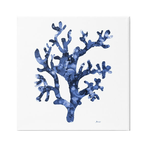 Stupell Industries Ocean Coral Plant Sea Life Blue Pattern Painting Gallery Wrapped Canvas Print Wall Art, Design by Patti Mann
