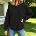thumbnail image 6 of Hvyesh Crew Neck Sweashirt for Women Long Sleeve Corduroy Pullover Casual Solid Color Sports Sweashirts, 6 of 6
