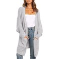 thumbnail image 1 of SURJDE Women's Long Batwing Sleeve Open Front Chunky Knit Cardigan Sweater, 1 of 7