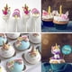 thumbnail image 3 of Mini molde de silicona de unicornio, cuerno de orejas de unicornio, flores y hojas de arcoíris, molde de chocolate fondant para cupcakes para cumpleaños de unicornio y niños (juego de 4) Fokelyi WLJ-2318, 3 of 5