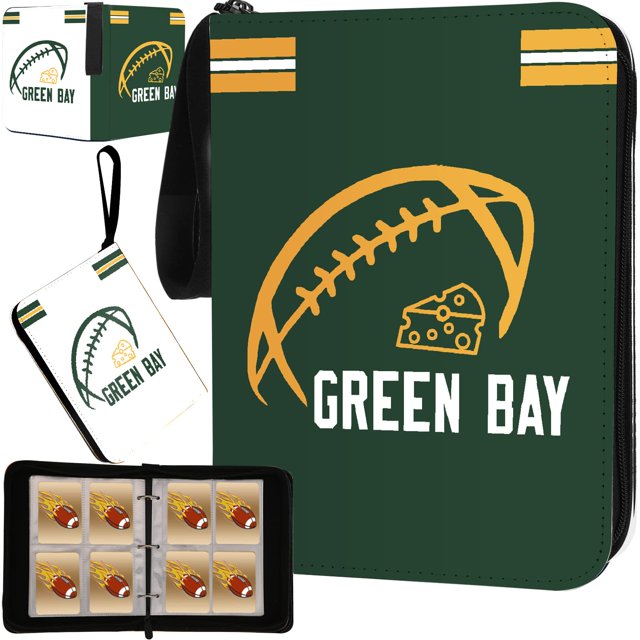 Carpeta para tarjetas de fútbol KivolFun Green Bay con 400 bolsillos