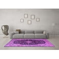 thumbnail image 3 of Ahgly Company Indoor Square Medallion Purple Traditional Area Rugs, 4' Square, 3 of 4