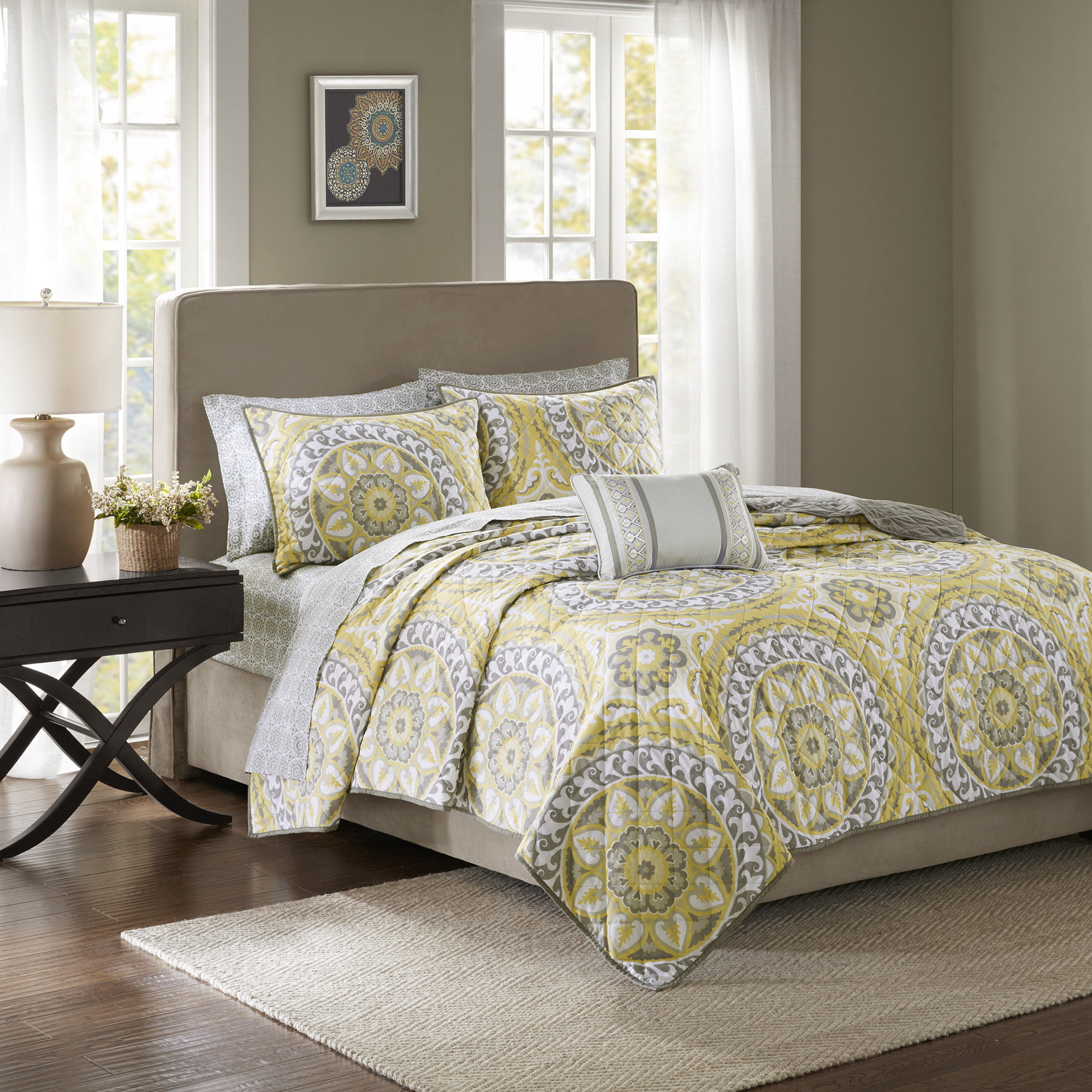 Lanco Diane Elegant 6 Piece Reversible Comforter Bedding Set Bed Size