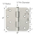thumbnail image 2 of Design House 12-Pack 4" H x .625" Radius Butterfly Interior/Exterior Door Hinges, Satin Nickel, 2 of 14