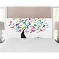 thumbnail image 1 of Music Headboard, Tree with Musical Notes and Birds on Branch Happy Jolly Celebrating Playful Style, Upholstered Decorative Metal Bed Headboard with Memory Foam, Full Size, Multicolor, by Ambesonne, 1 of 4