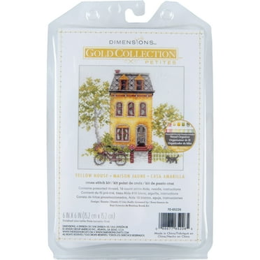 Dimensions Gold Petite Counted Cross Stitch Kit 6"X6"-Yellow House (18 Count)