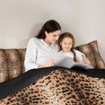 thumbnail image 5 of Manfei Luxury Brown Leopard Print Bedding Comforter Set, Gradient Cheetah Twin Comforter Sets, Animal Theme Bedding Set Reversible 2-Piece, 5 of 8