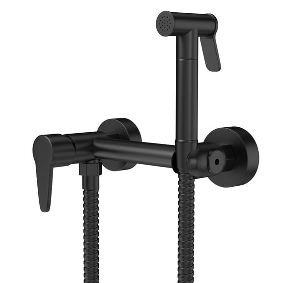 Warm Water Bidet Sprayer for Toilet, Stainless Steel Handheld Bidet Sprayer for Female Wash and Bathing Pets [Black]