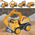 thumbnail image 2 of Qocolhg 4 Pcs Construction Toys for 2 3 4 5 Years Old Boys Girls, Sandbox Excavator Toy Construction Truck Toys Vehicles Dump Crane Cement Mixer Truck, Model Building Toys Car Christmas Birthday Gift, 2 of 9