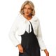 thumbnail image 1 of Disfraz de navidad Chaqueta recortada esponjosa con cuello de Peter Pan de piel sintética elegante para mujer Allegra K Blanco XL, 1 of 4