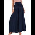 thumbnail image 1 of Pantalones Casuales para Mujer, con Cintura Elástica y Pierna , con Bolsillos. Azul Marino S, 1 of 9