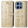 thumbnail image 1 of Funda Cartera FOXDOCK para Motorola Moto G 2025 , Flip PU con Relieve de Gatos y Perros, Tarjetero y Soporte, 1 of 6