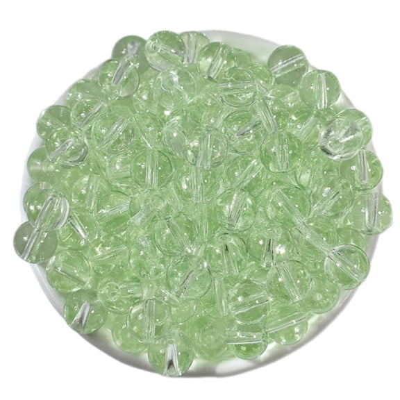 AOOOWER 100Pcs Clear Glass Beads with Hole 8mm For Handmade Craft Project Jewelry Making