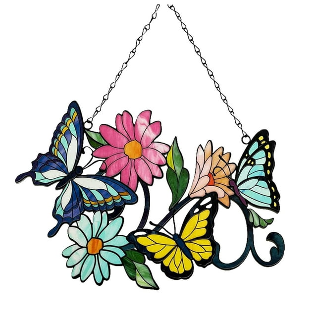 Moins de 10 Suspensions Fleur Impression Acrylique Avion Suspension de Fenêtre Fleur Multicolore Décoration Murale Art Annonce