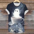 thumbnail image 6 of TOWED22 Halloween Shirts for Women T Shirt Holiday Ghost Graphic Crewneck Short Sleeve Tee Tops(Navy,L), 6 of 6