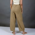 thumbnail image 6 of Yijfswar Linen Pants for Women Elastic Waisted Wide Leg Pants Summer Casual Loose Beach Trouser with Pockets, 6 of 6