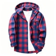 thumbnail image 2 of hoksml Men's Plaid Shirt Jacket - Button Front Flannel Overshirt with Chest Pocket, Soft Lightweight Casual Top for Spring Fall, 2 of 6