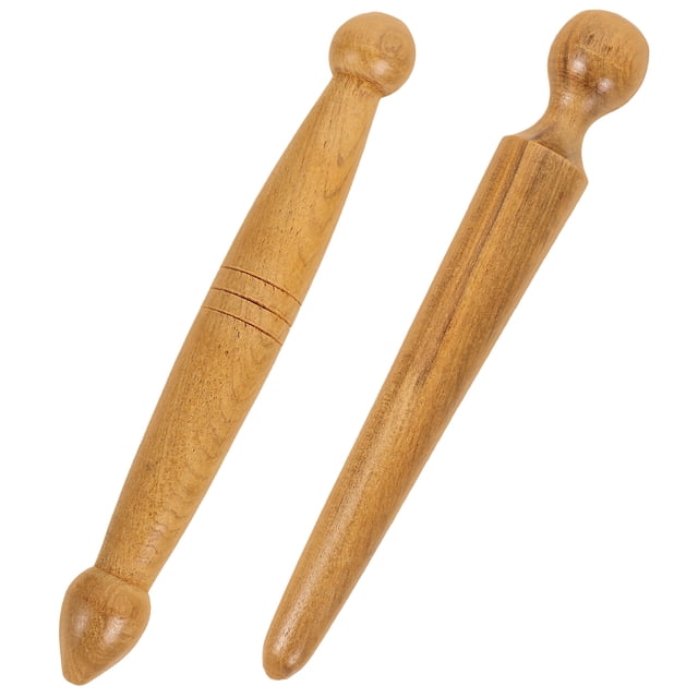 2 piezas de palitos de madera para reflexología de pies, masajeador de manos tradicional