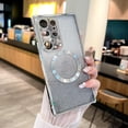 thumbnail image 6 of for Samsung Galaxy S24 Ultra Case 6.8'' Glitter Magnetic Compatible with MagSafe Full Camera Lens Protection Luxury Plating Cute Bling Clear Shockproof Slim Phone Case for Women Girls (Silver), 6 of 12