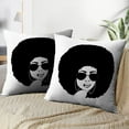 thumbnail image 3 of LALILO Throw Pillow Covers Portrait Beautiful African America Cushion Cover 18" x 18", 2 Pack, 3 of 6