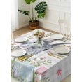 thumbnail image 3 of Easter Suqare Tablecloth - 54 x 54 Inch, Spring Rabbit Eggs Flowers Leaves Grey Plaid Waterproof & StainResistant Tablecloth, Washable Oil-proof Table Cover for Dining/Party/Wedding/Camping/Buffet, 3 of 9