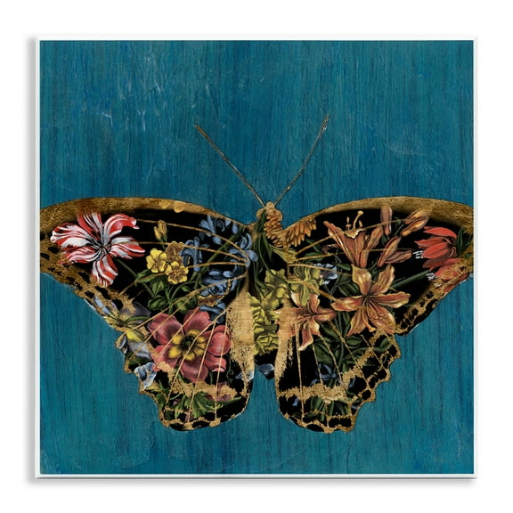 Stupell Industries Lily Pattern Butterfly Animals Painting Unframed Art Print Wall Art, 12 x 12