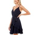 thumbnail image 3 of Trixxi Womens Juniors Ruffled Mini Fit & Flare Dress, 3 of 4