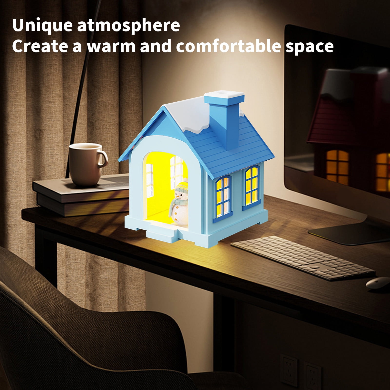 LACKUST Humidifiers for Bedroom,2025 New 500ML Cool Mist Humidifier, Quiet Night Light, 8-Hour Auto Power Off for Bedroom and Large Rooms,Light Blue
