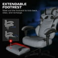thumbnail image 4 of RESPAWN 110 Pro Ergonomic Gaming Chair with Footrest for Adults - Comfortable Office Gaming Recliner with Lumbar Support and Headrest, Racing Style Video Game Chairs for Computer Gamer - Gray Fabric, 4 of 7
