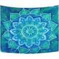 thumbnail image 2 of Turquoise Mandala Tapestry Wall Hanging Tapestries Happy Colorful Hippie Psychedelic Art Polyester Carpet Wall Decorative for Living Room Bedroom 90x60inch Gift Decor, 2 of 7