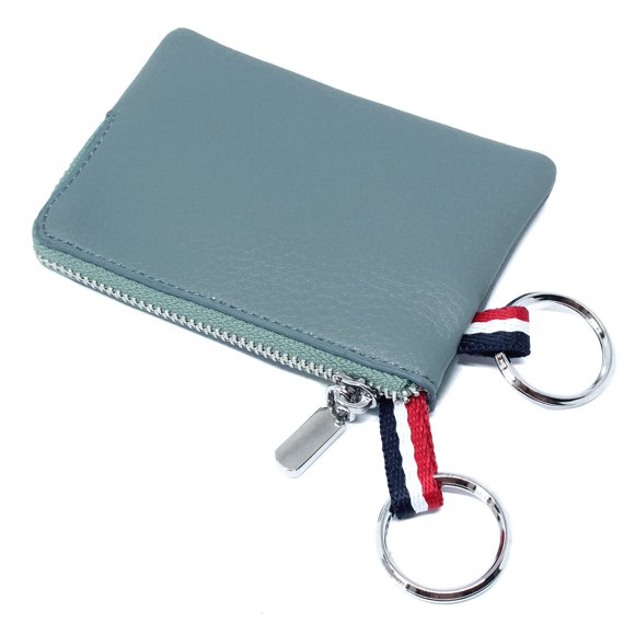 Llavero doble de piel imeetu con monedero, color azul