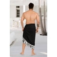 thumbnail image 4 of HAPPY BAY Men's Pareo Regular Swimsuits Sarong Long Swim Beach Wrap One Size Tropical, Black Summer Vacation Party, 4 of 5