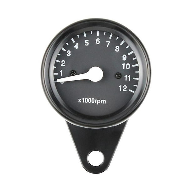 Digital Electronic Induction Led Backlight Universal Motorcycle Meter 12k  Rpm Shift Tachometer Gauge(black)(1pcs) 