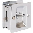 thumbnail image 3 of Premium Square Pocket Door Lock, Privacy (Bed/Bath) Latch, Clear Pack, Polished Chrome by Stone Harbor Hardware, 3 of 3