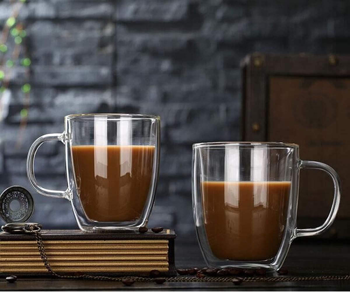 Double Walled Glass Mugs,Borosilicate Glass Cups,for Tea,Coffee,Latte