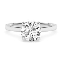 AFFY Solitaire Engagement Rings For Women, 1.10 Carat (ctw) Round Lab Created Moissanite Promise Ring For Her In 14k White Gold Over Sterling Silver | VVS1 Quality Ring Size-8.5