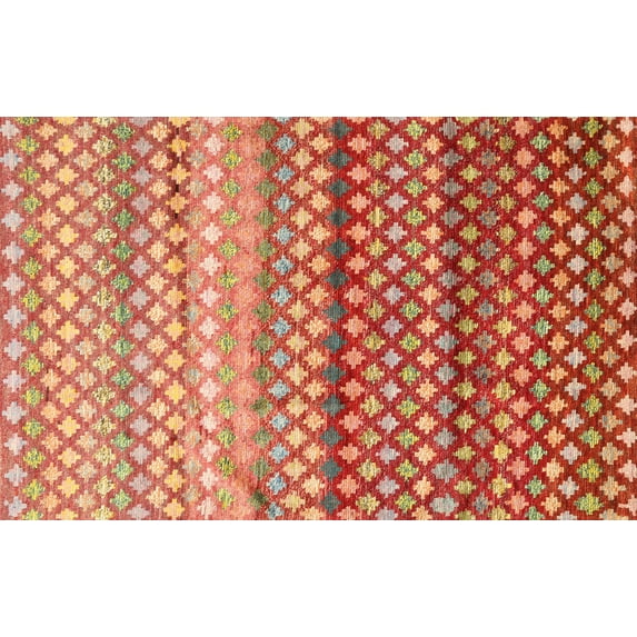 Ahgly Company Indoor Rectangle Contemporary Sand Brown Oriental Area Rugs, 8' x 12'