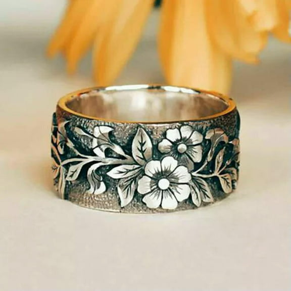 K-KED Fashion Elegant Silver Plated Charms Hummingbird Flower Ring Size 6-12 New Gift-11