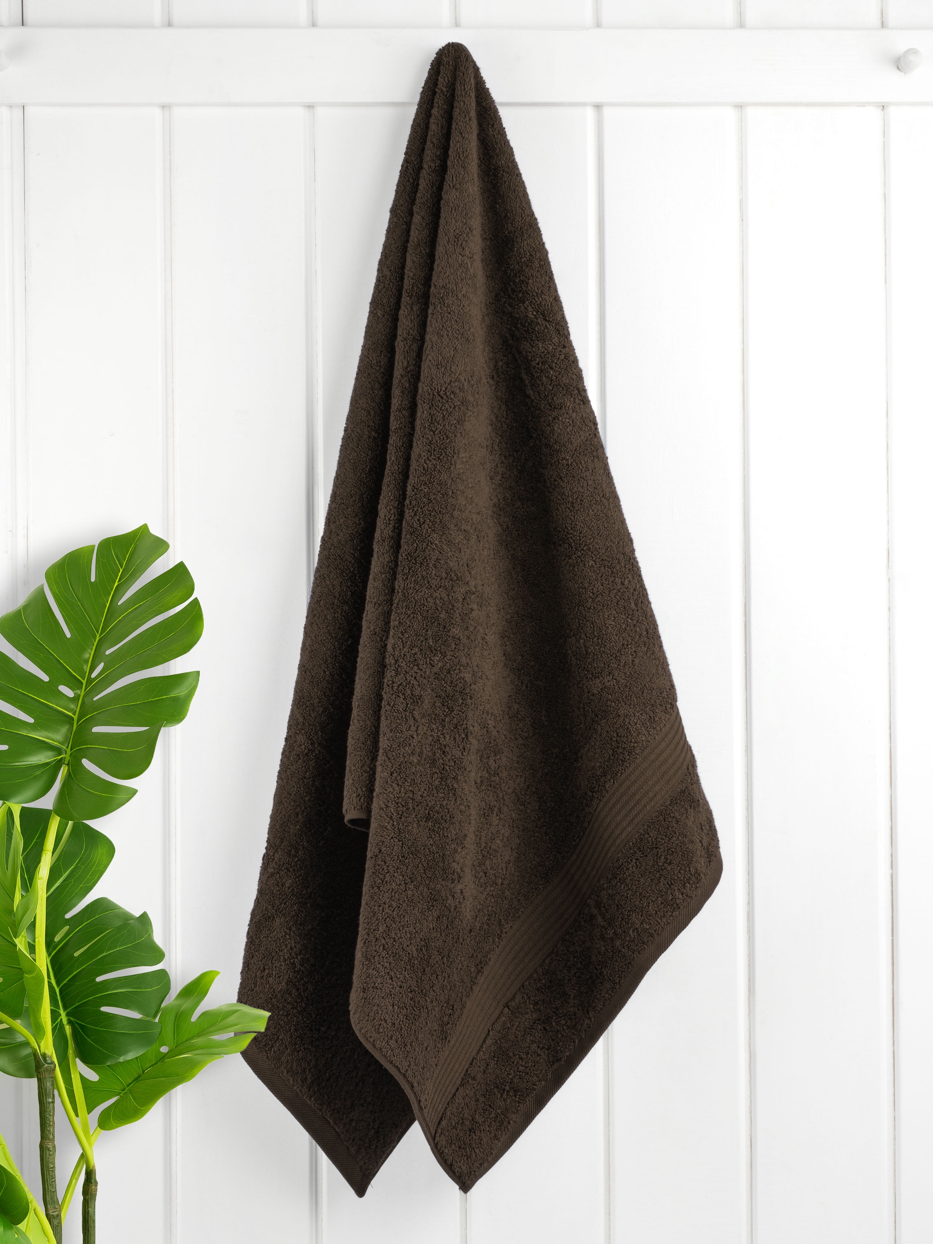 Cotton Paradise 100% Cotton 4 Piece Turkish Bath Towel Set, Soft Plush Towels Clearance Bathroom Set, Brown