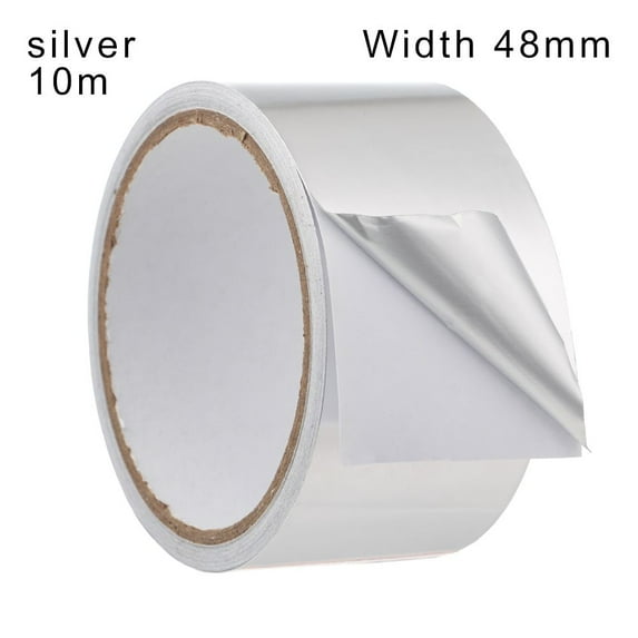New Oil Proof Foil tape Heat Insulation Waterproof Sticker Aluminum Foil Tape Sink Sticker Bathroom Kitchen Accessories SILVER 10M WIDTH: 48MM