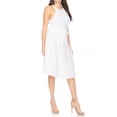 thumbnail image 4 of Women's Solid Vintage High Waist A-Line Midi Skirt with Bow Tie Belt, 4 of 6