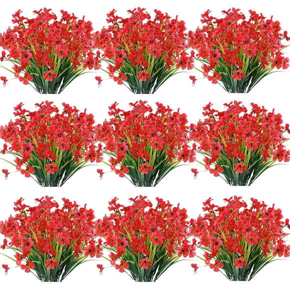 Flores artificiales JEMONG para exteriores resistentes a los rayos UV, 30 paquetes